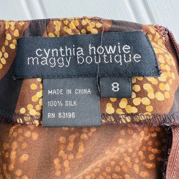 Cynthia Howie Maggy Boutique Womens Silk Zebra Print Top & Skirt Set Size 8 - Picture 2 of 9